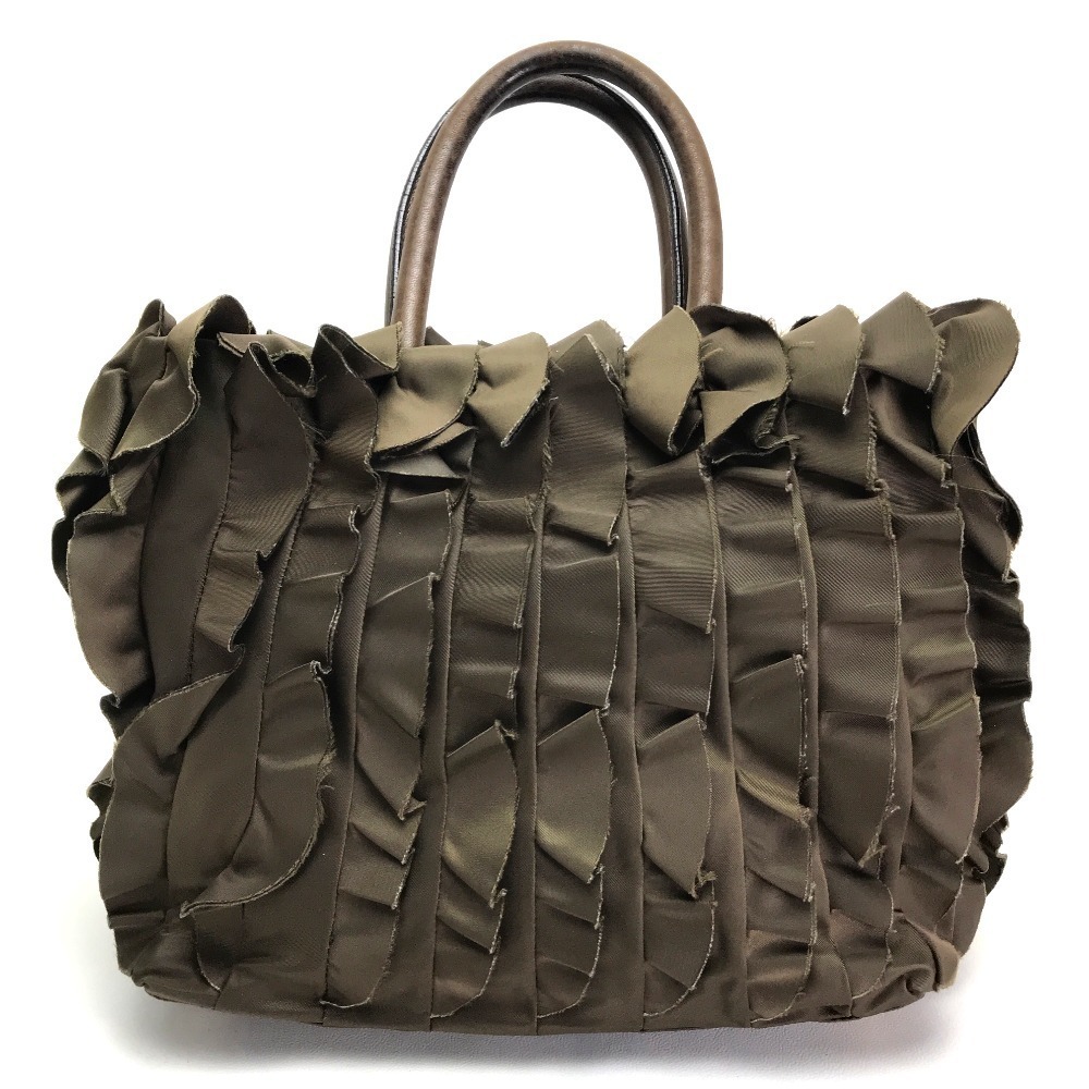 Prada Black Handbag Nylon Bijou Leather Bear Evening Bag